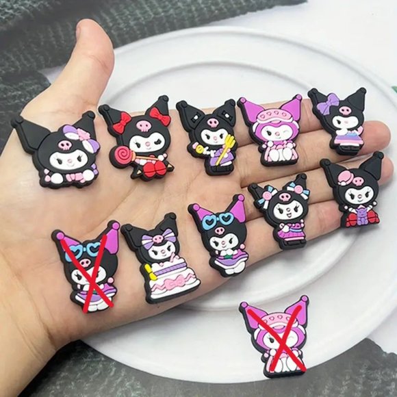 **NEW - 9 pcs** CUTE Sanrio Kuromi Shoe Charms for Your Crocs - Picture 2 of 8